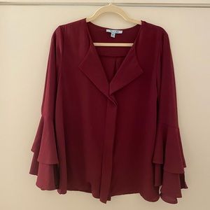Maroon long sleeve blouse